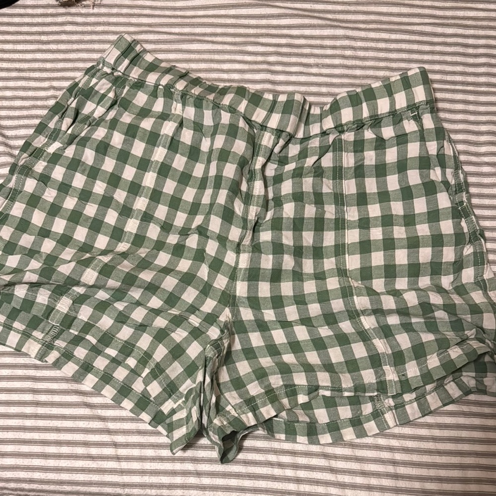 Madewell Green Checkered Women's Shorts